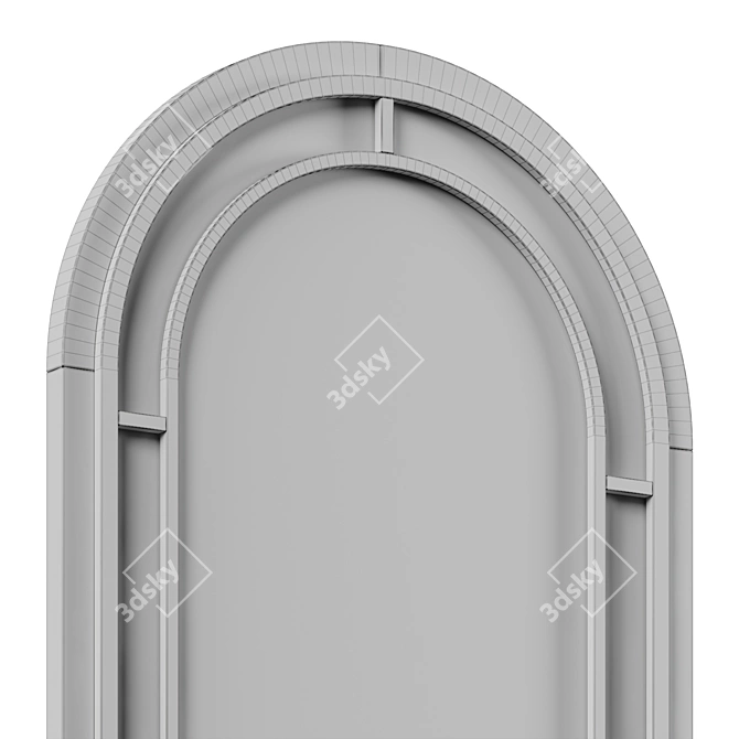 Elegant Segment Accent Mirror 3D model image 6