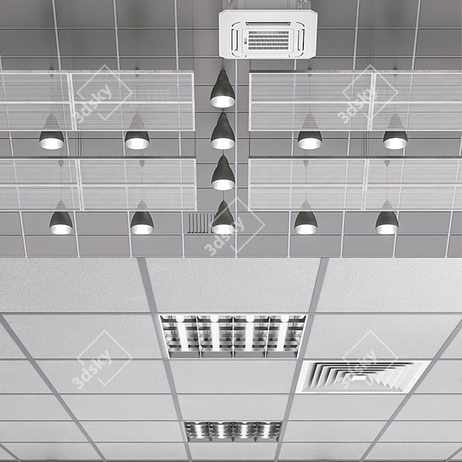 Armstrong Ceiling System Set 3D model image 4