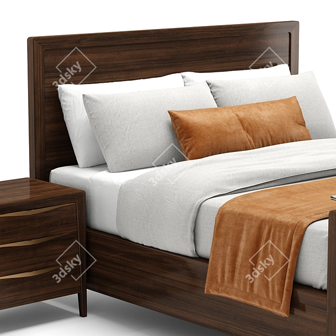 Modern RH Gael Panel Bed 3D model image 2