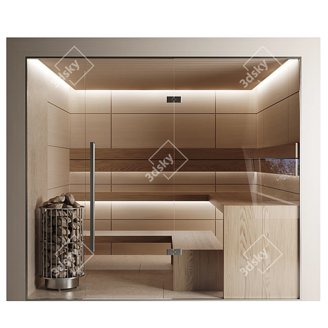 Modern Home Sauna Set, L250xW250xH220cm 3D model image 1