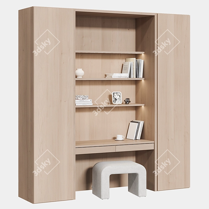 Modern Hanging Workstation with Storage 3D model image 5