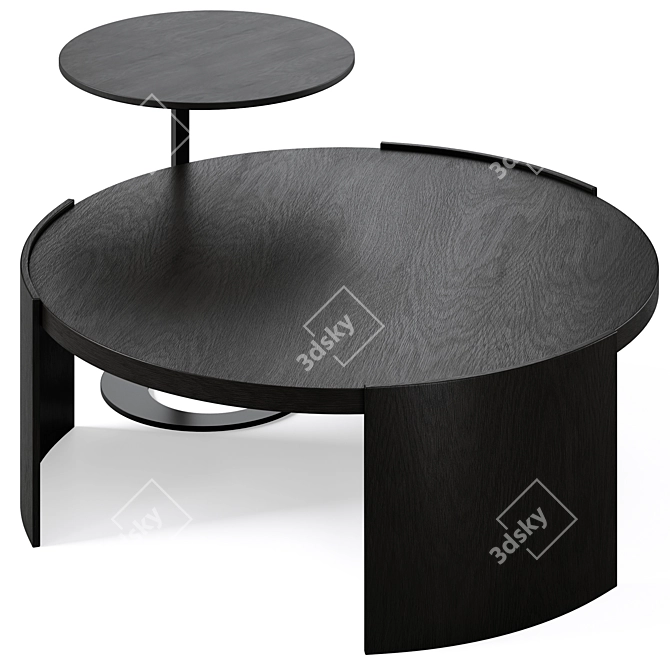 Modern Wooden Coffee and Side Tables 3D model image 4