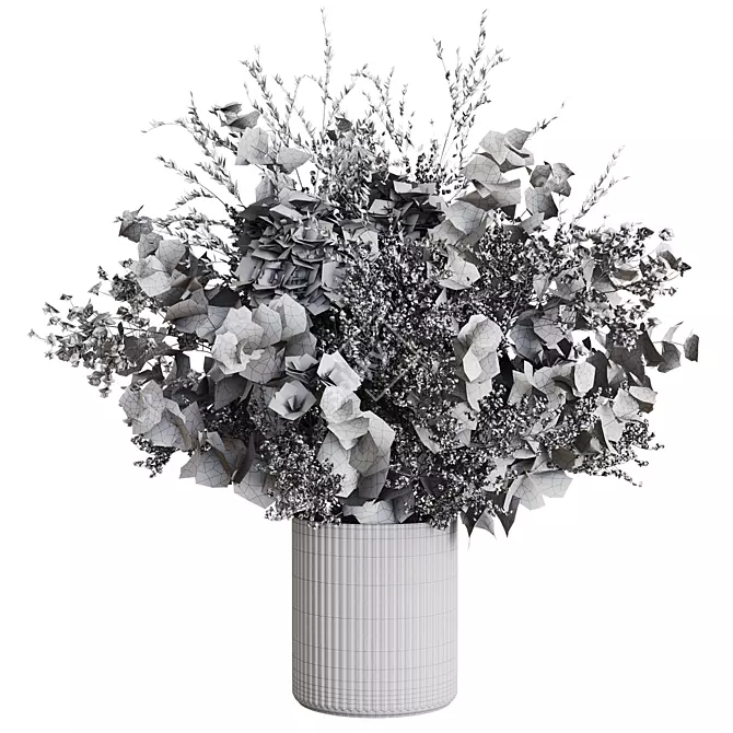 Eucalyptus Bouquet with White Roses 3D model image 7