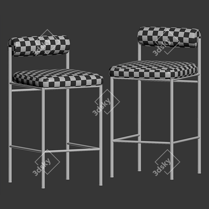 Sleek Dark Gray Balla Stool 3D model image 4