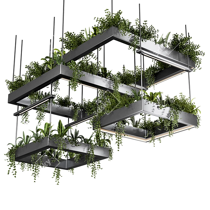 High-Quality Hanging Plant Set 3D model image 2