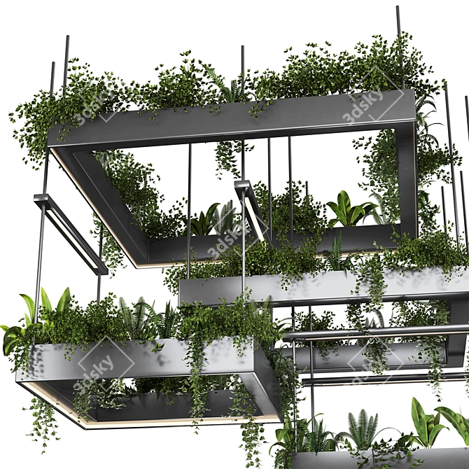 High-Quality Hanging Plant Set 3D model image 5