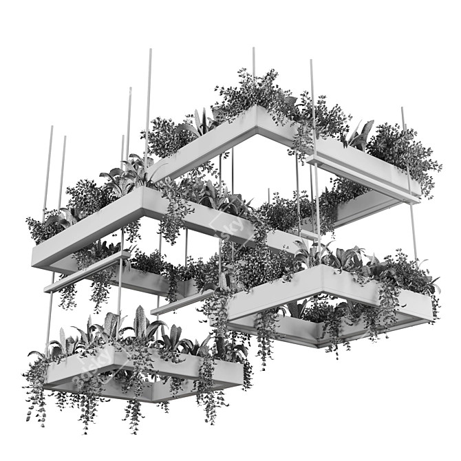 High-Quality Hanging Plant Set 3D model image 7