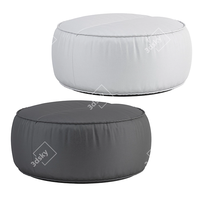 Modern Ottoman Set with 2 Stools 3D model image 4