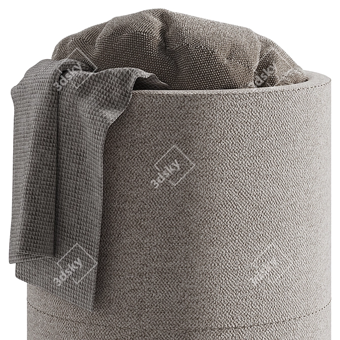 Basket with Towels 3D Model 3D model image 2