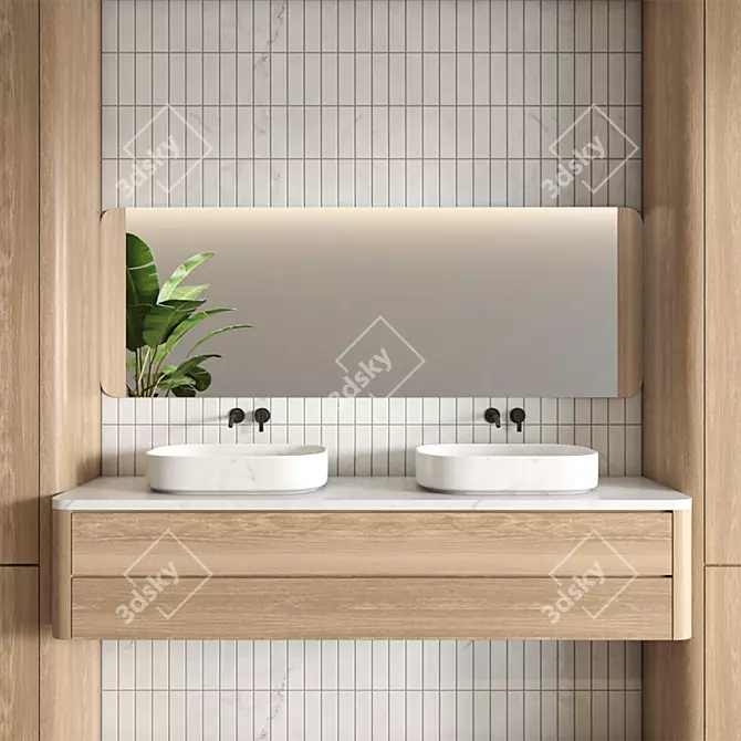 Modern Bathroom Furniture Set 120 3D model image 4