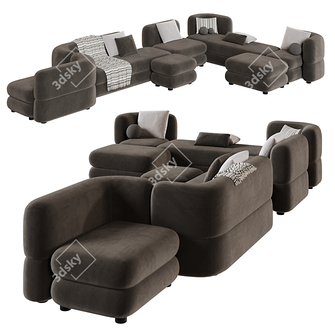 Brera Modular Sofa by Divan.Ru 3D model image 1