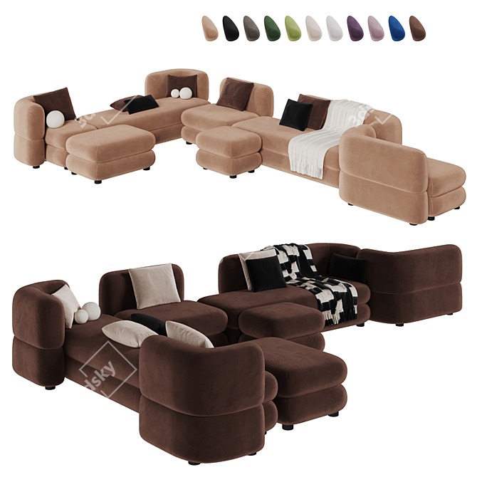 Brera Modular Sofa by Divan.Ru 3D model image 7