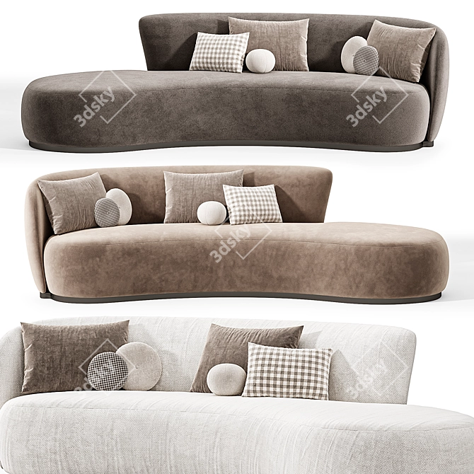  Modern Asymmetrical Copenhagen Sofa 3D model image 3