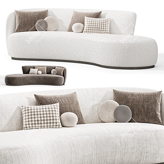  Modern Asymmetrical Copenhagen Sofa 3D model image 4