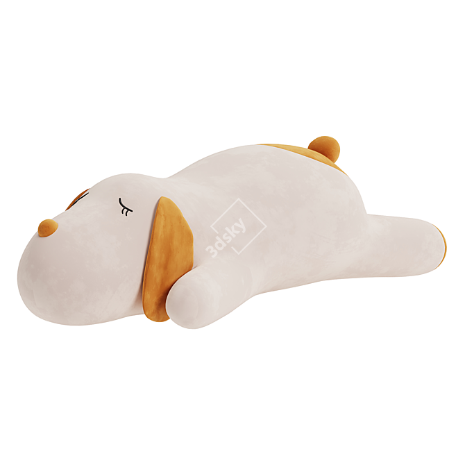 Snuggly Sleeping Dog Plush Toy 3D model image 2