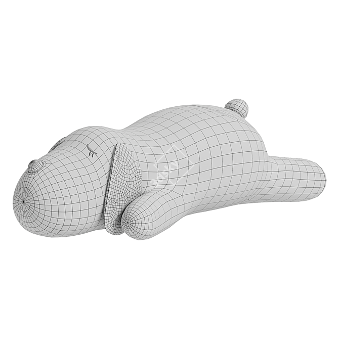 Snuggly Sleeping Dog Plush Toy 3D model image 3