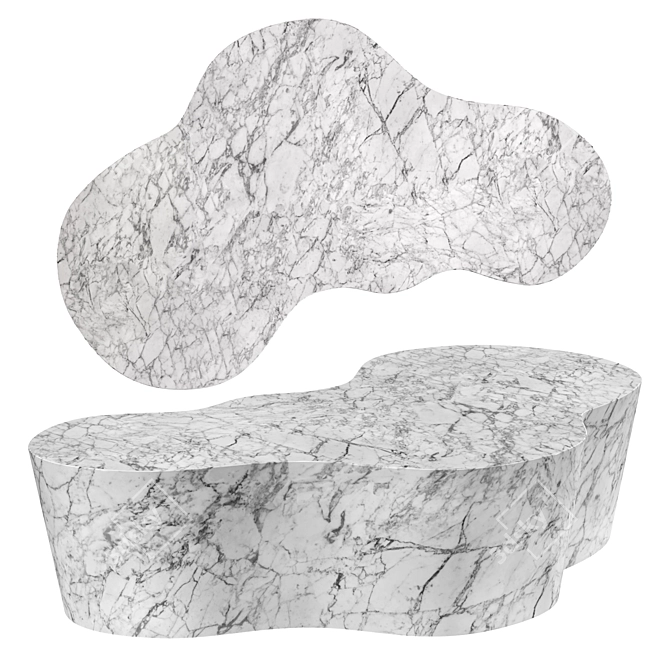 Modern Marble Coffee Table Slab 3D model image 3