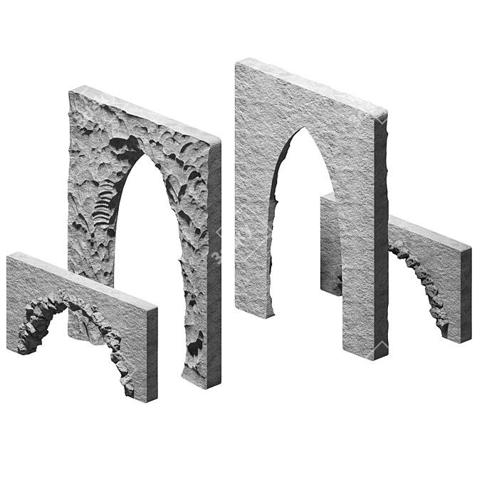 Custom Stone Decor Set 3D model image 2