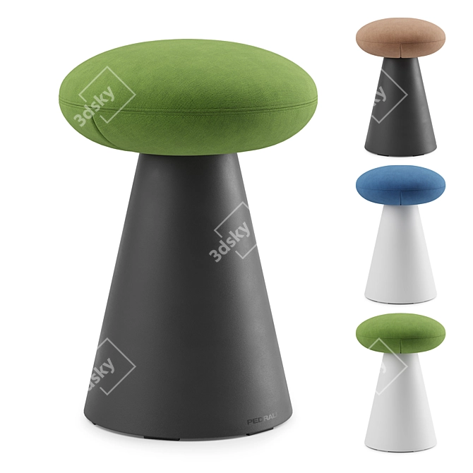 Pedrali IKON 862 Contemporary Low Stool 3D model image 1