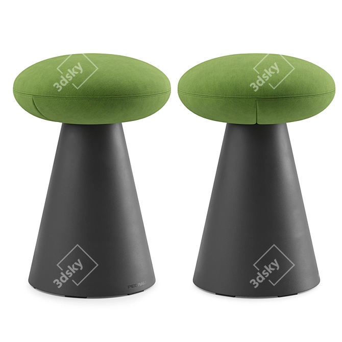 Pedrali IKON 862 Contemporary Low Stool 3D model image 2