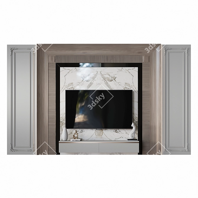  Modern TV Wall Mount Stand 3D model image 2