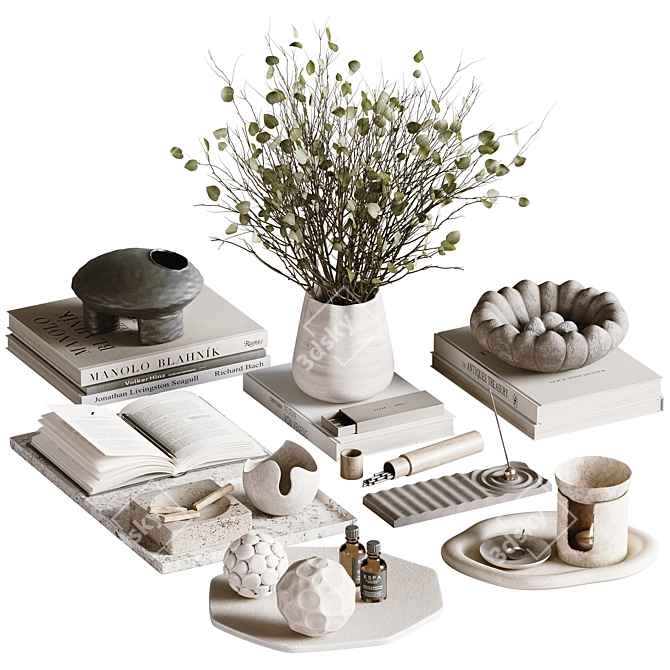 Elegant Decor Set with Turbosmooth 3D model image 1