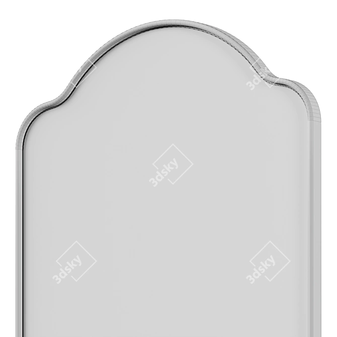 Elegant Arched Brass Mirror 3D model image 5