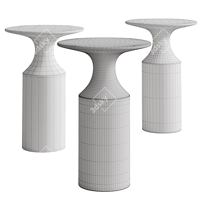 Modern Metal End Table 54cm 3D model image 2