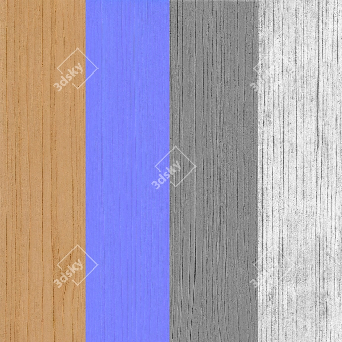 Natural Oak Texture Set 3D model image 5