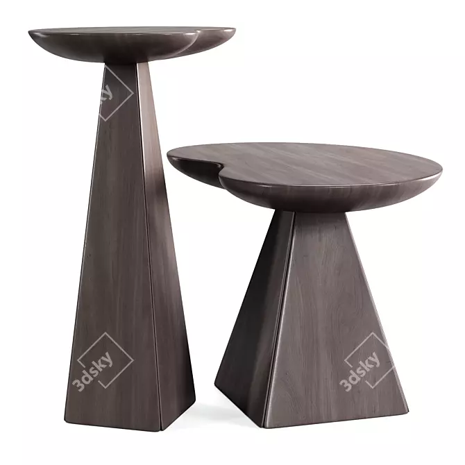 Modern Pyramid Coffee Tables Set 3D model image 4