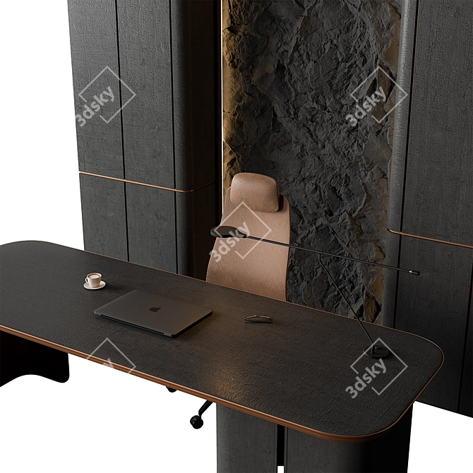 Executive Office Desk - 593 3D model image 2