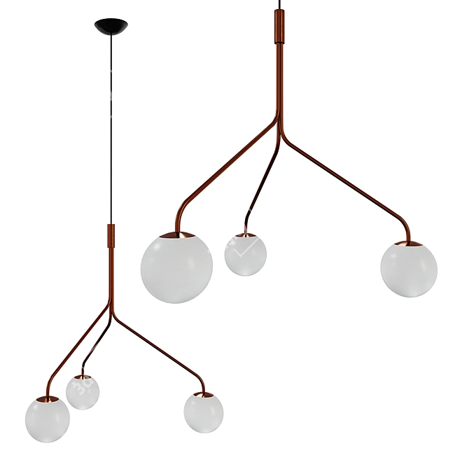 Zero Curve Cluster Chandelier 3D model image 2