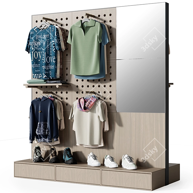 Sportswear Retail Display Stand 3D model image 2