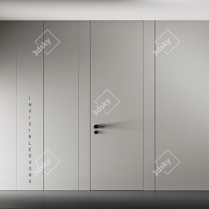  Sleek Invisible Door with Handles 3D model image 4