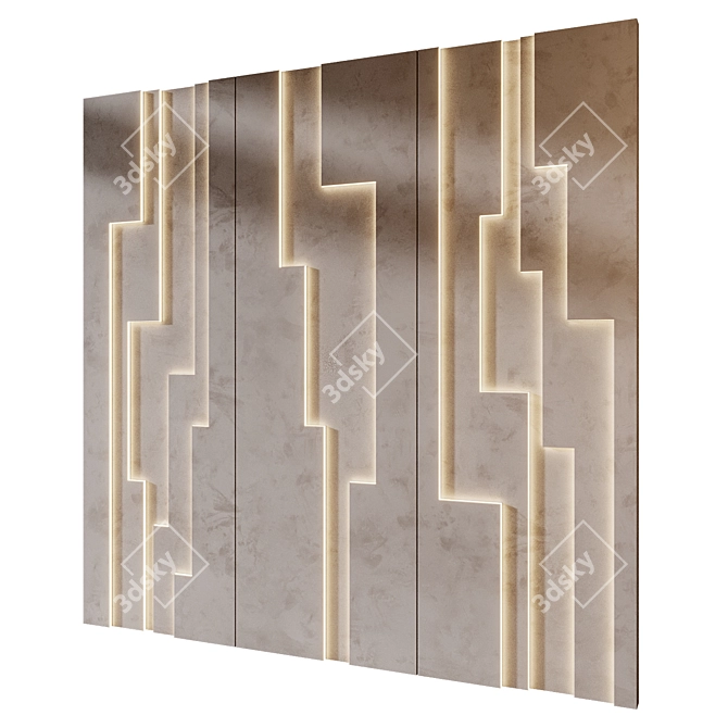 Russian Wood Wall Panels Set 3D model image 2