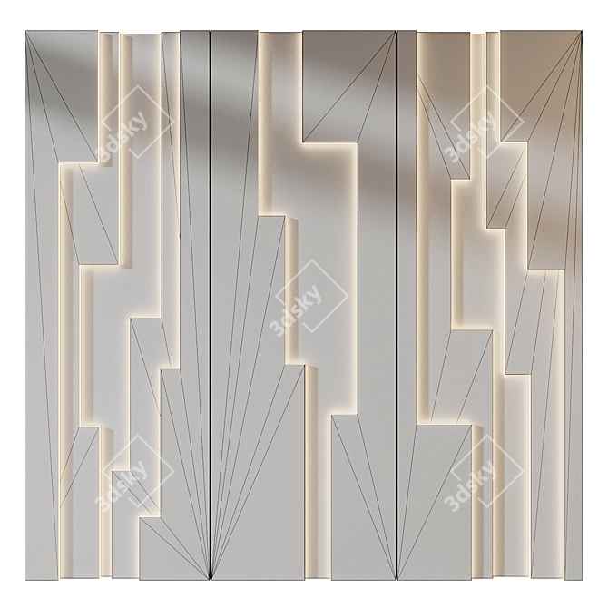 Russian Wood Wall Panels Set 3D model image 3
