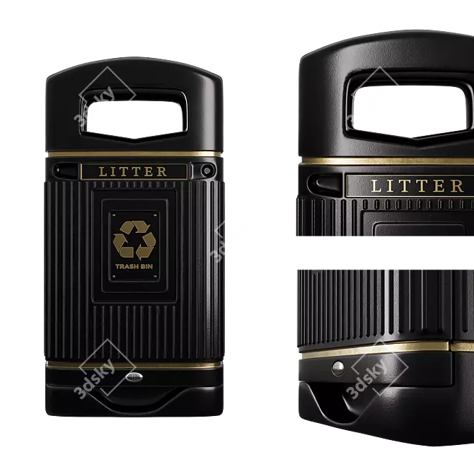 Corona Physical Mtl Litter Bin 3D model image 2