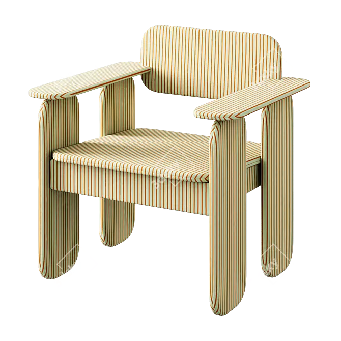 Modern Cutout Armchair: Sleek Design 3D model image 1