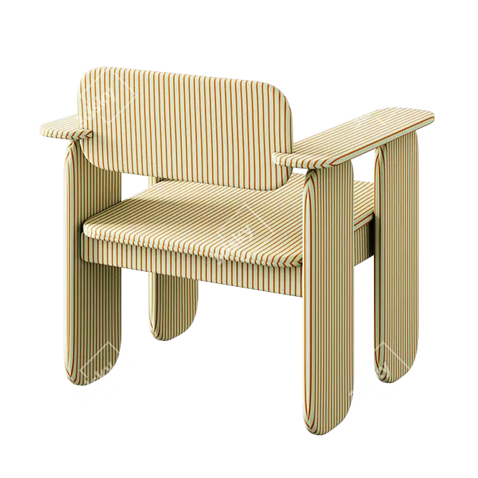 Modern Cutout Armchair: Sleek Design 3D model image 2