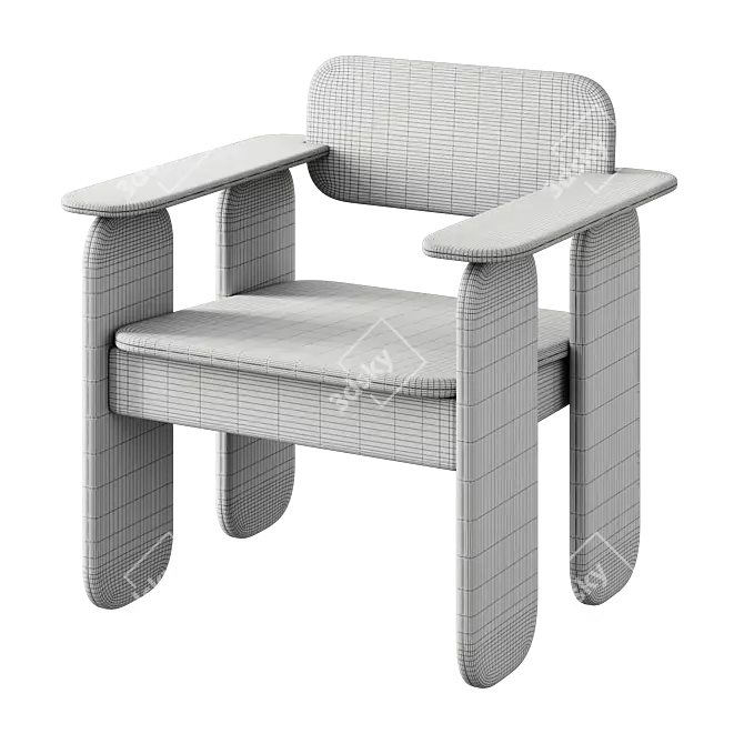 Modern Cutout Armchair: Sleek Design 3D model image 4