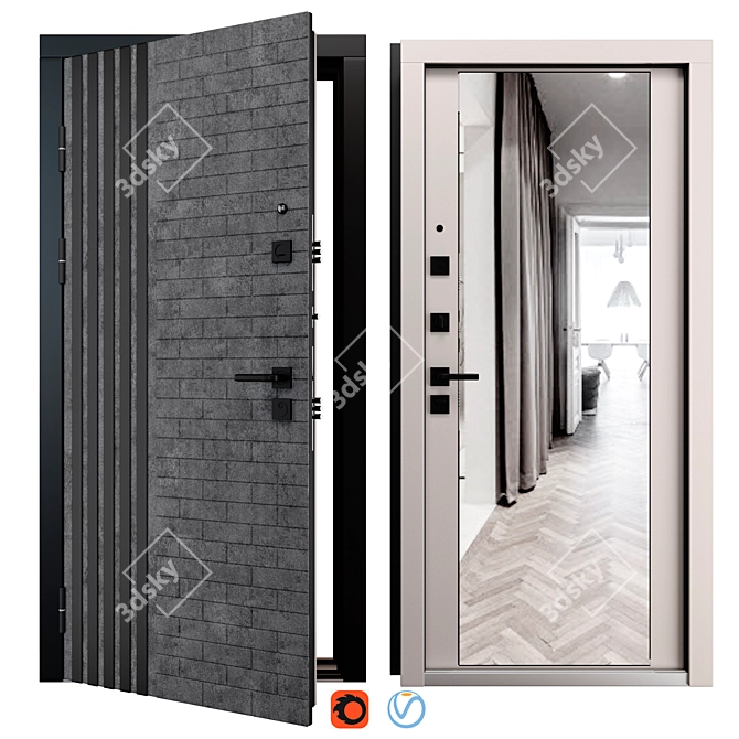 Parini (Strage) Entry Metal Door 3D model image 1