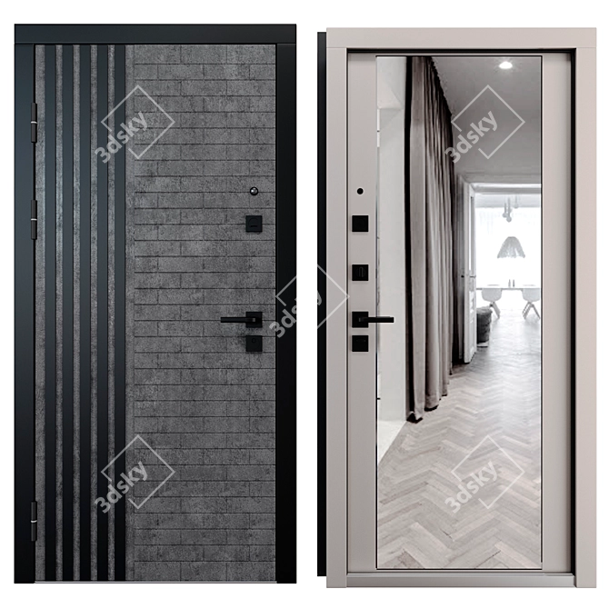 Parini (Strage) Entry Metal Door 3D model image 3