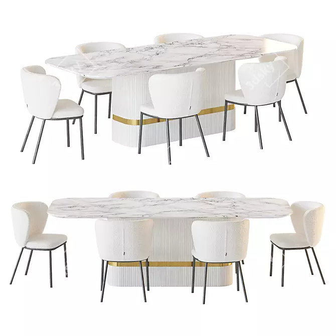 Elegant Osborn Dining Table 3D model image 1