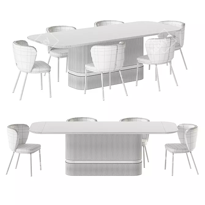 Elegant Osborn Dining Table 3D model image 3