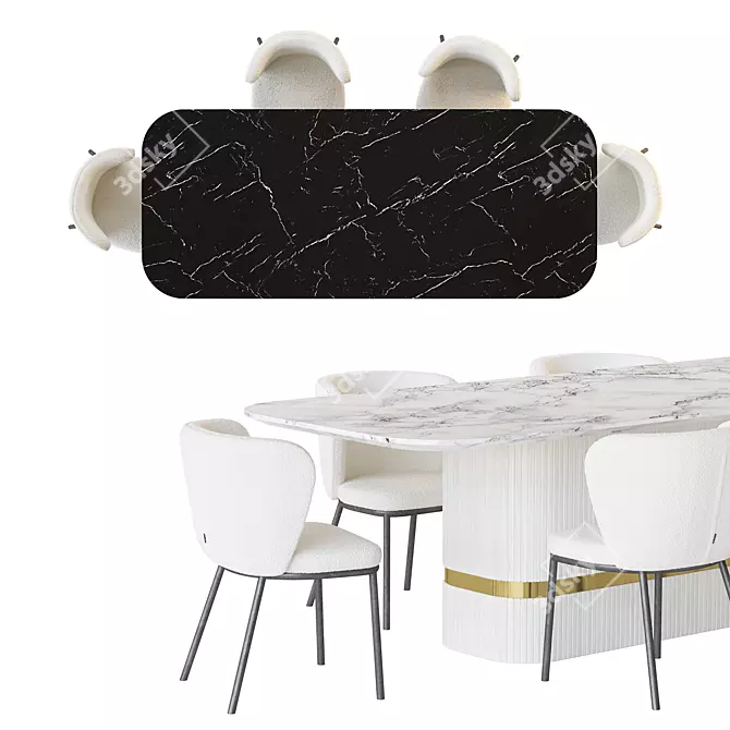 Elegant Osborn Dining Table 3D model image 4