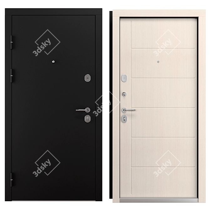  Larce Metal Entry Door 3D model image 3
