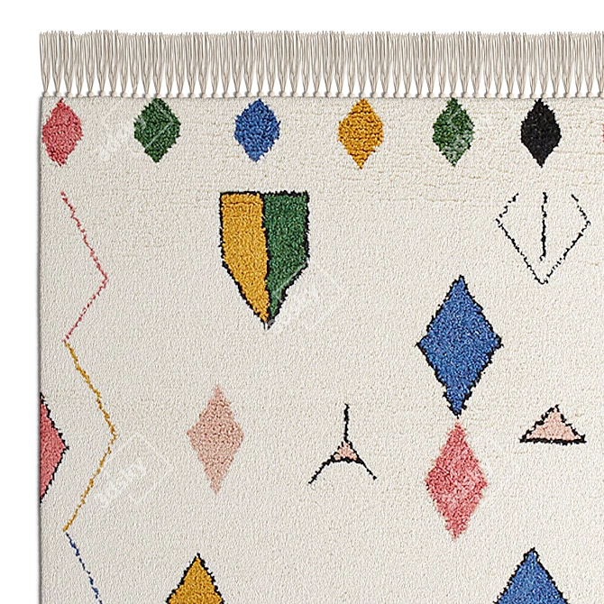 Cozy Bremar Berber Wool Rug 3D model image 2
