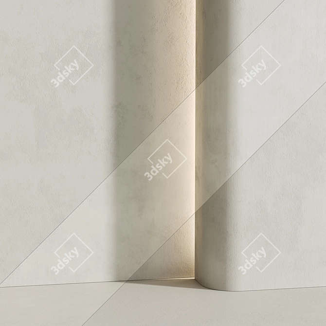 Modern White Textured Plaster Materials 3D model image 2