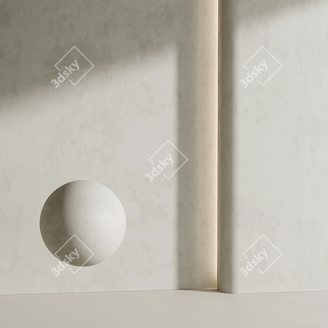 Modern White Textured Plaster Materials 3D model image 3