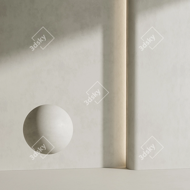 Modern White Textured Plaster Materials 3D model image 4